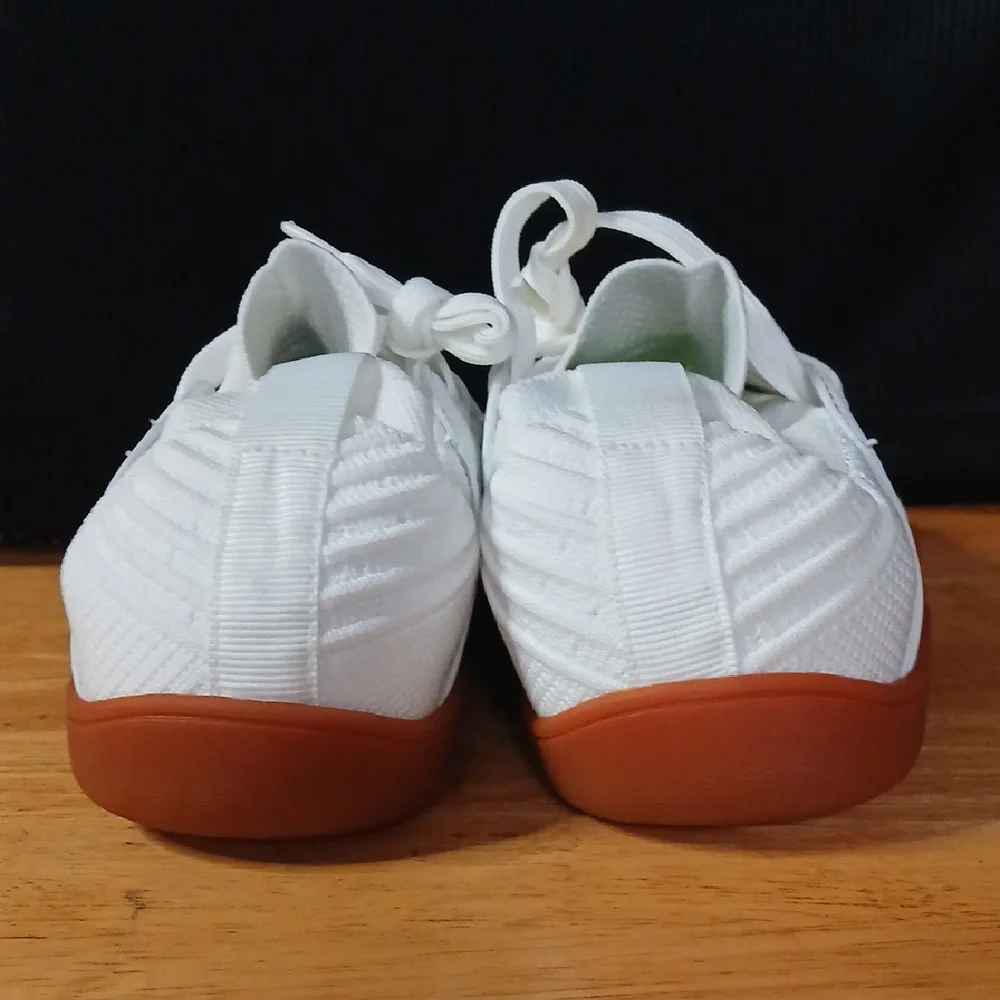 Relaxfeet White Sneakers with Gum Soles.